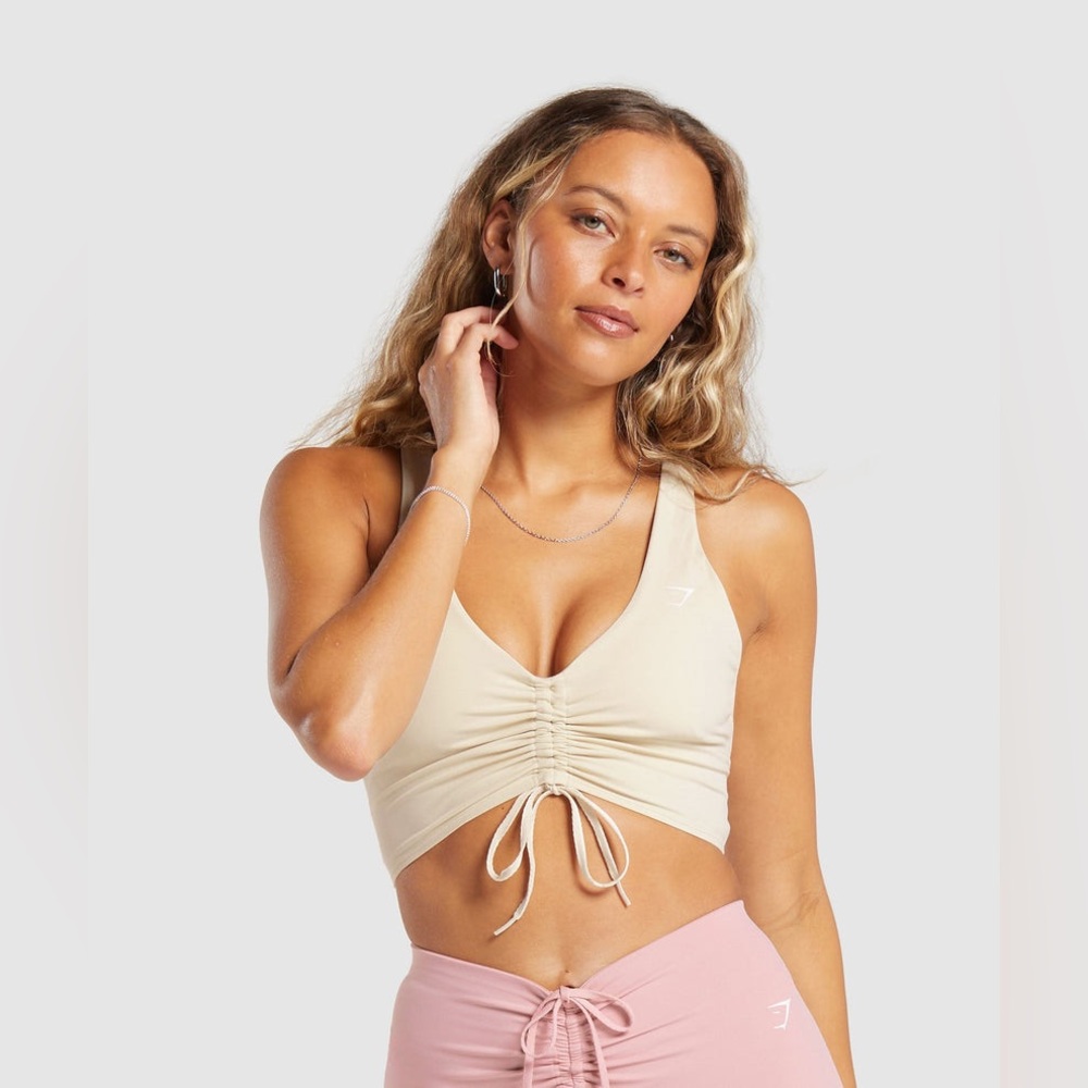 Gymshark Ruched Bralette in Ecru size Small